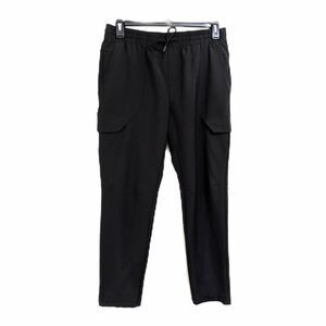 FLX Lightweight Black Elastic Waist Drawstring Cargo Pants - Size Medium Womens